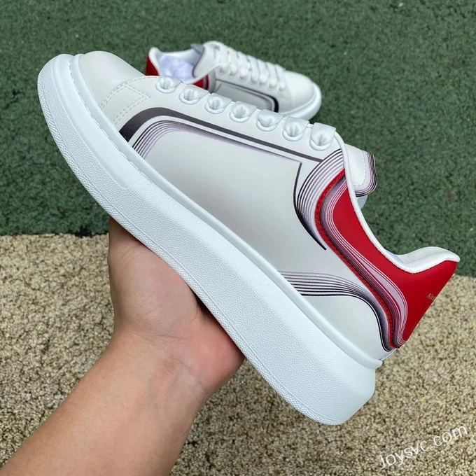 Alexander McQueen 2.0 White Red Painted Low-Top Sneakers