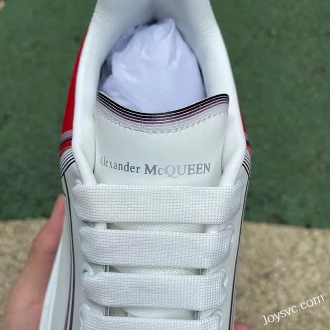 Alexander McQueen 2.0 White Red Painted Low-Top Sneakers