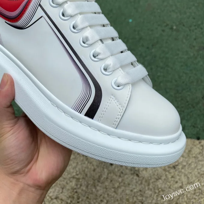 Alexander McQueen 2.0 White Red Painted Low-Top Sneakers