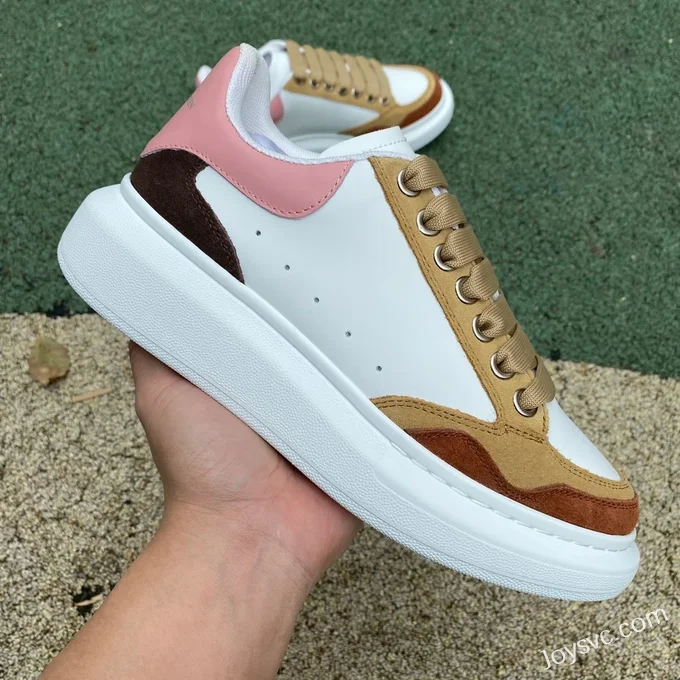 Alexander McQueen 2.0 White Brown Pink Low-Top Sneakers