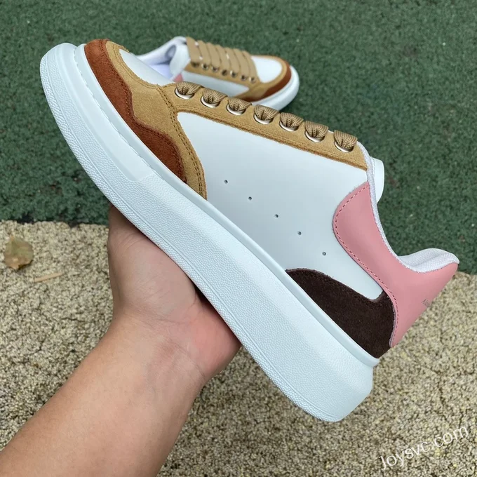 Alexander McQueen 2.0 White Brown Pink Low-Top Sneakers