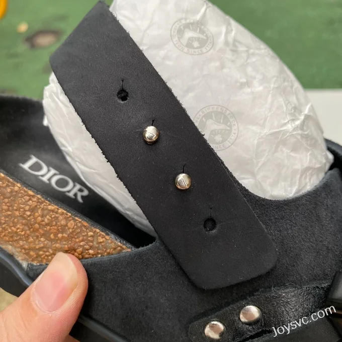 Birkenstock x Dior Milano Black Suede Sandals