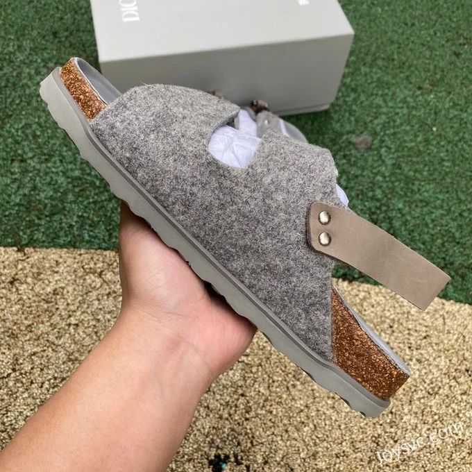 Birkenstock x Dior Milano Grey Suede Sandals