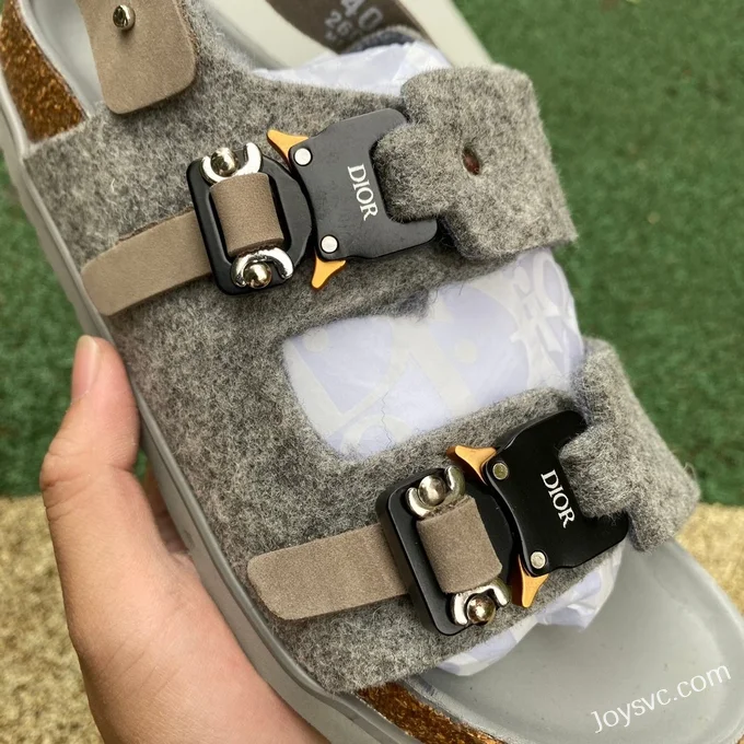 Birkenstock x Dior Milano Grey Suede Sandals