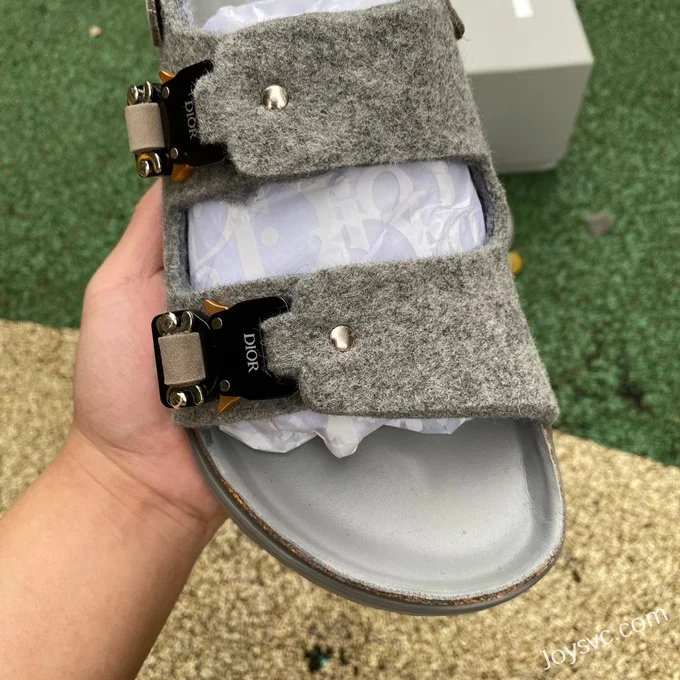 Birkenstock x Dior Milano Grey Suede Sandals