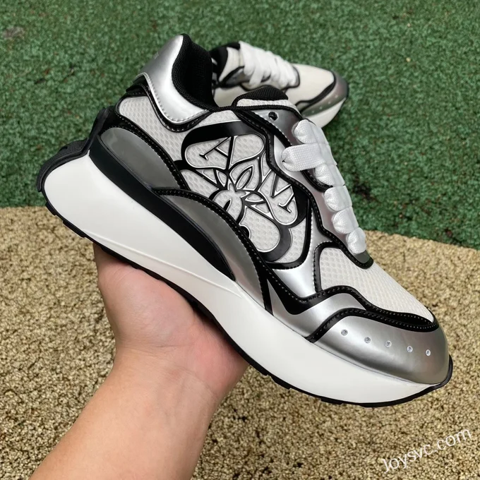 Alexander McQueen Sprint Runner White Silver Dad Shoes