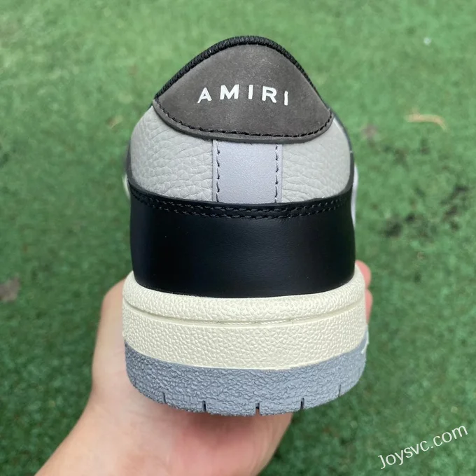 AMRI Skel-Top Low-Top Leather Sneakers in Black & Grey