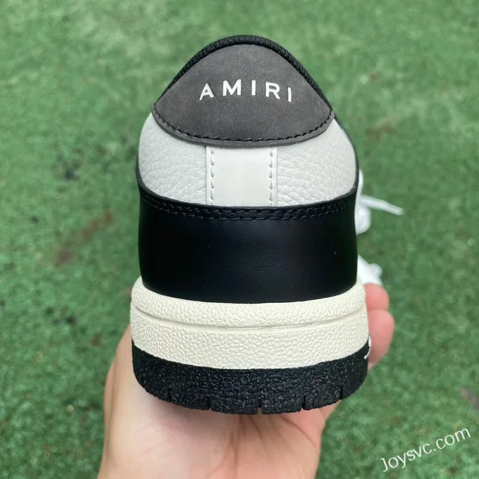 AMRI Skel-Top Low-Top Leather Sneakers in Black & White