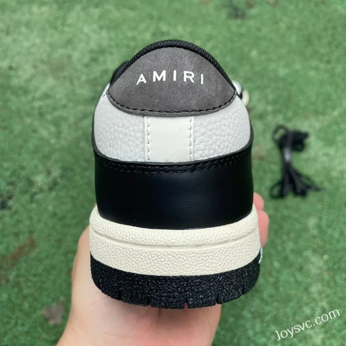 AMRI Skel-Top Low-Top Leather Sneakers in Black & White