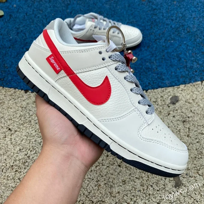 Nike Dunk Low x Supreme White Red DQ1098-333