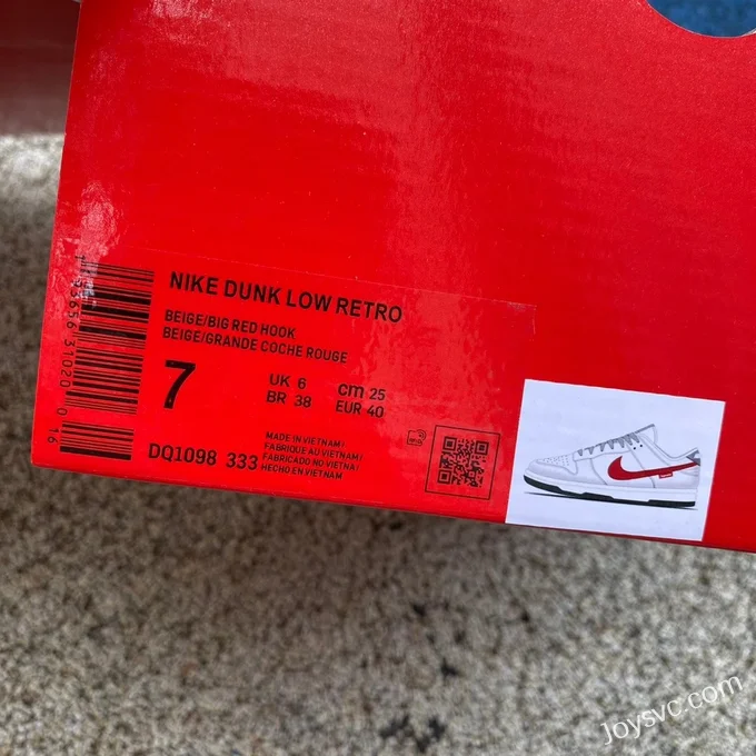 Nike Dunk Low x Supreme White Red DQ1098-333