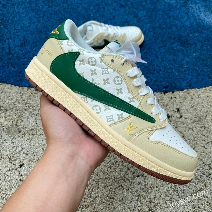 Travis Scott x Louis Vuitton x Air Jordan 1 Low LX1988-300 Yellow Green Retro