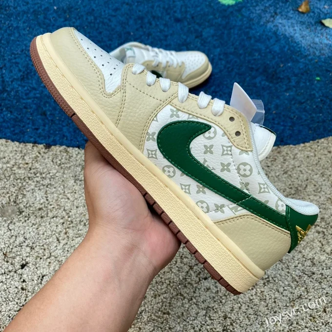 Travis Scott x Louis Vuitton x Air Jordan 1 Low LX1988-300 Yellow Green Retro