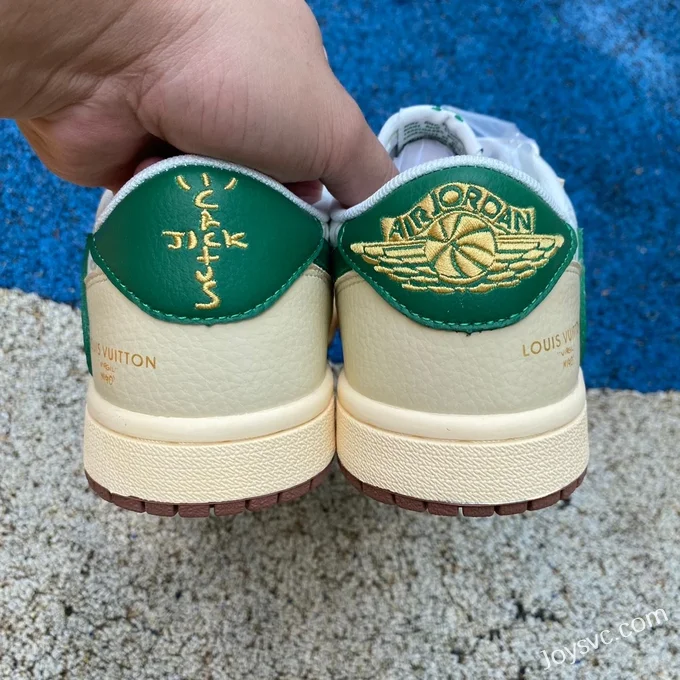 Travis Scott x Louis Vuitton x Air Jordan 1 Low LX1988-300 Yellow Green Retro