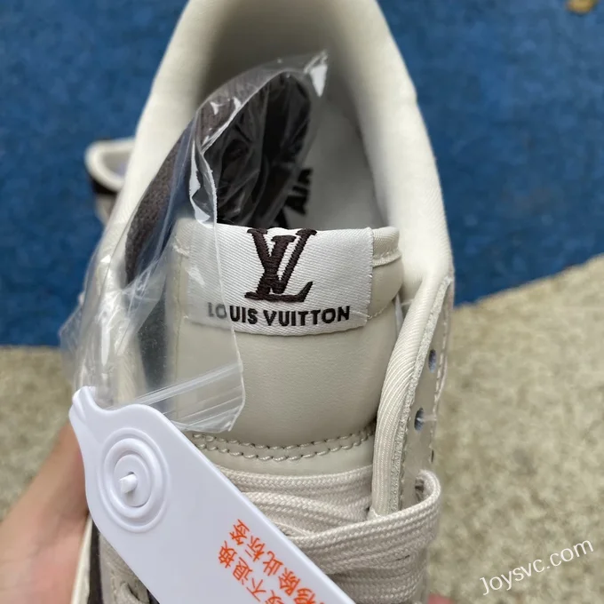 Travis Scott x Louis Vuitton x Air Jordan 1 Low LX1988-100 White Grey Brown Retro