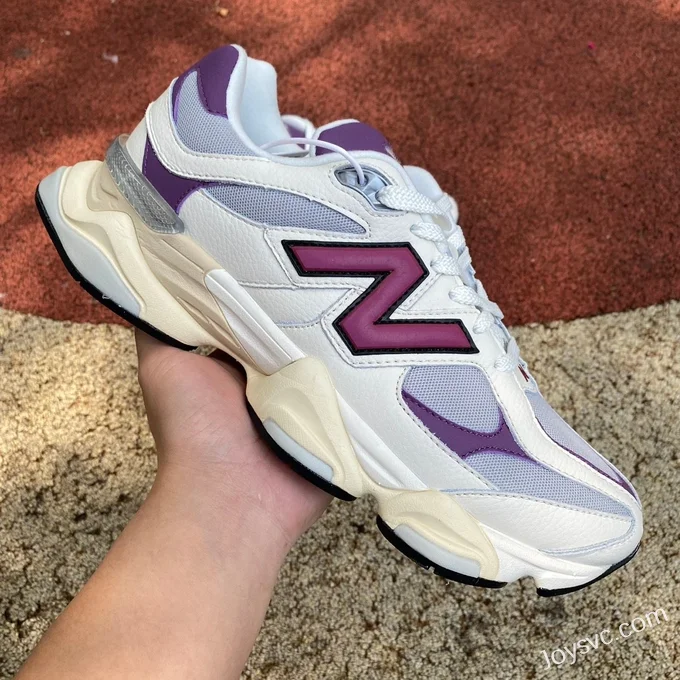 New Balance 9060 White Grey Purple Pure Original Retro Running Shoes U9060ESC