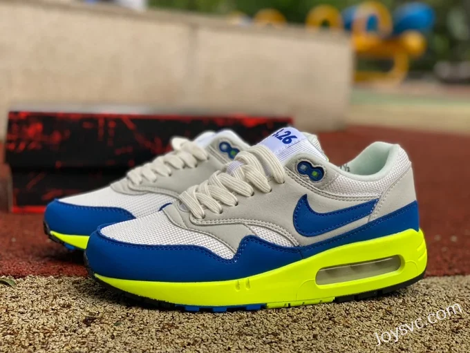 Nike Air Max 1 White Grey Blue Green Men's Running Shoes HF2903-100