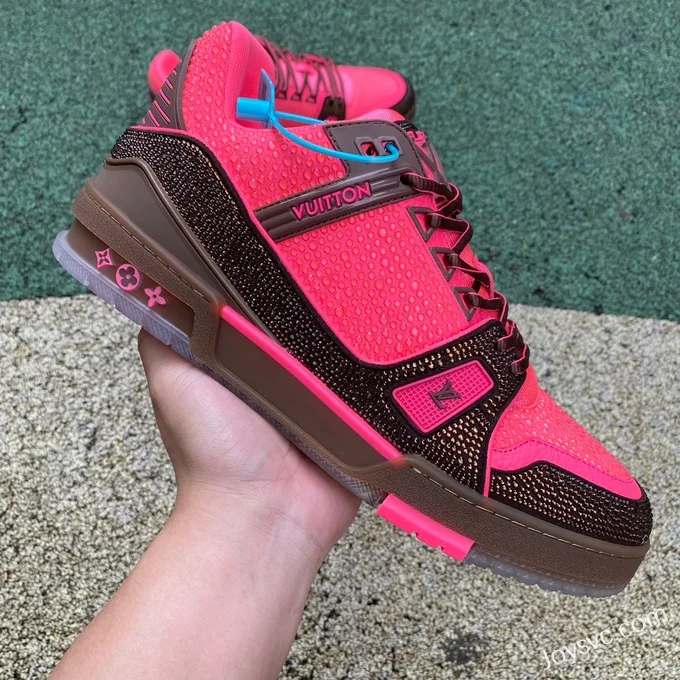 Louis Vuitton Trainer Crystal Pink Brown Pure Version