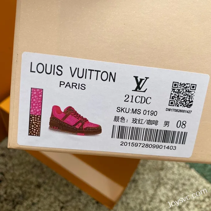 Louis Vuitton Trainer Crystal Pink Brown Pure Version