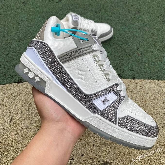 Louis Vuitton Trainer Crystal White Grey Pure Version