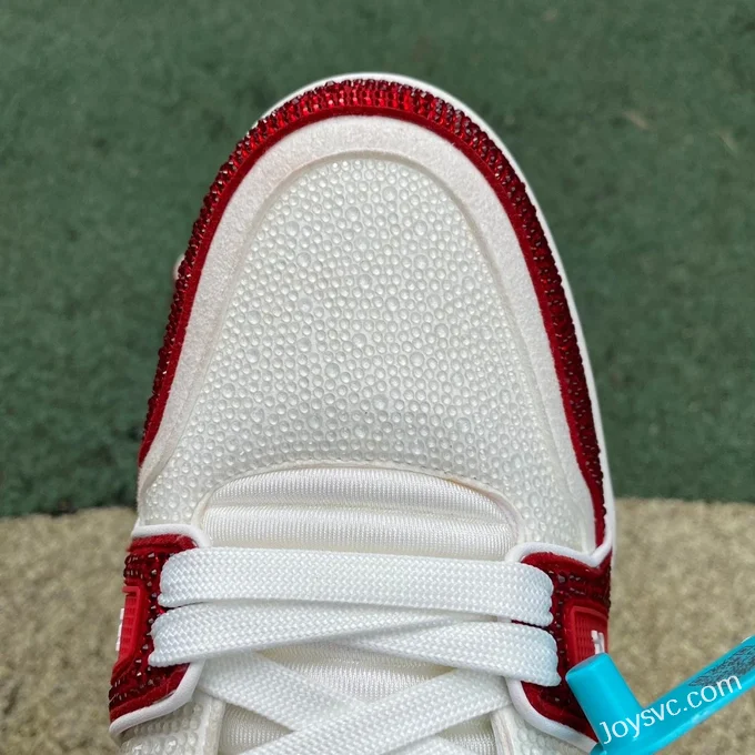 Louis Vuitton Trainer Crystal White Red Pure Version