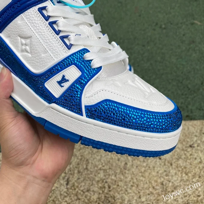 Louis Vuitton Trainer Crystal White Blue Pure Version