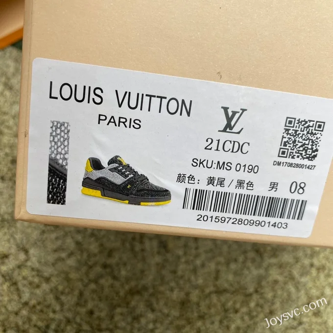 Louis Vuitton Trainer Crystal Black Grey Green Pure Version