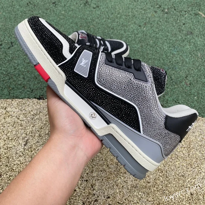 Louis Vuitton Trainer Crystal Black Cement Pure Version