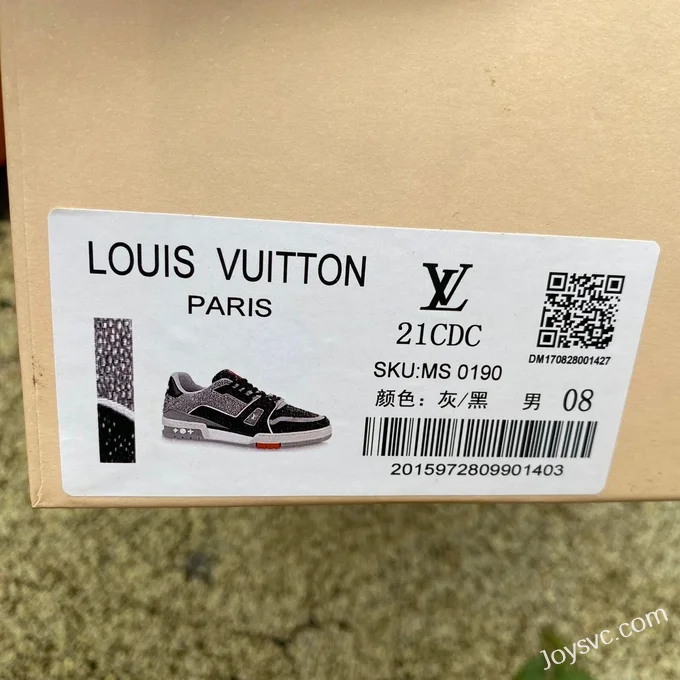 Louis Vuitton Trainer Crystal Black Cement Pure Version