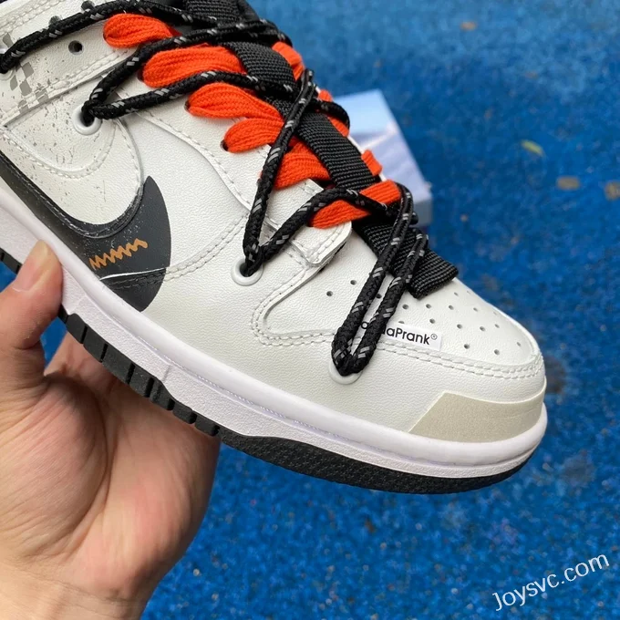 Nike Dunk Low Custom White Black Orange Double Hook DH9765-104