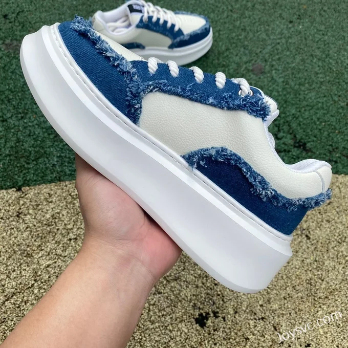 Givenchy City Court Leather Sneakers in White & Blue