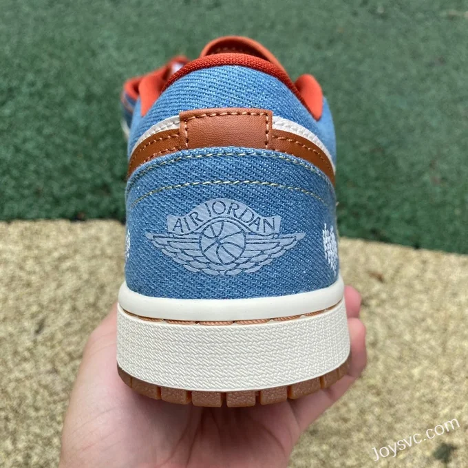 Air Jordan 1 Low FZ5045-091 Blue White Orange Denim Retro