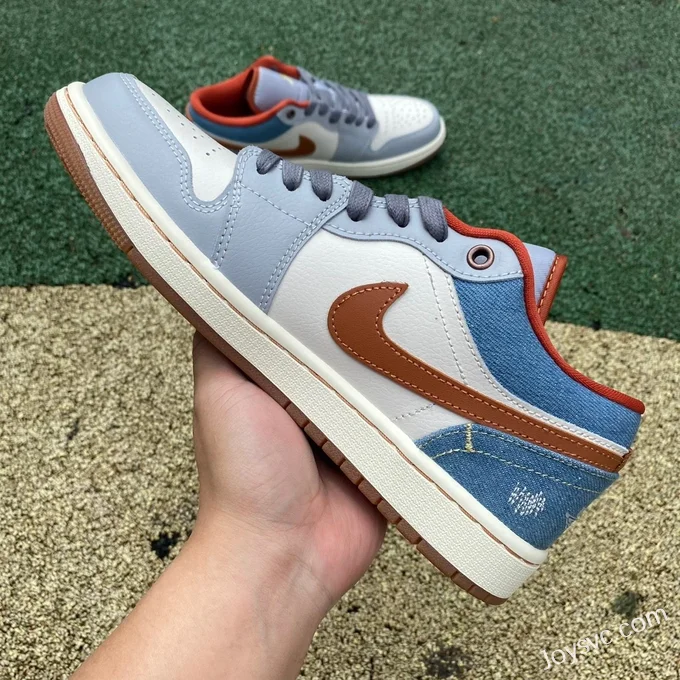 Air Jordan 1 Low FZ5045-091 Blue White Orange Denim Retro