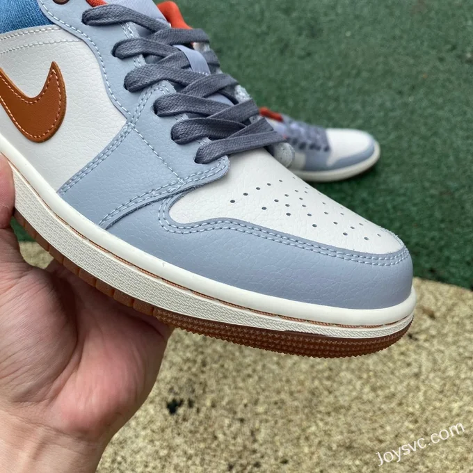 Air Jordan 1 Low FZ5045-091 Blue White Orange Denim Retro