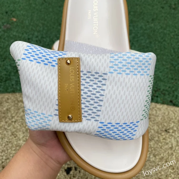 Louis Vuitton Comfort White Blue Slides