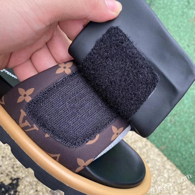 Louis Vuitton Comfort Black Brown Slides