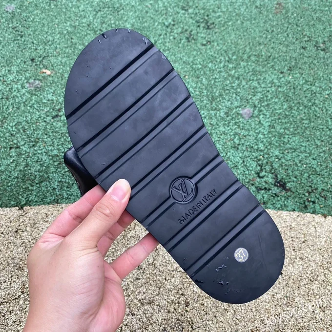 Louis Vuitton Comfort Black Purple Slides