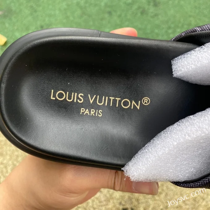 Louis Vuitton Comfort Black Purple Slides