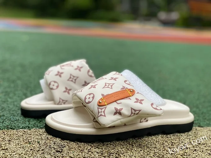 Louis Vuitton Comfort White Brown Slides