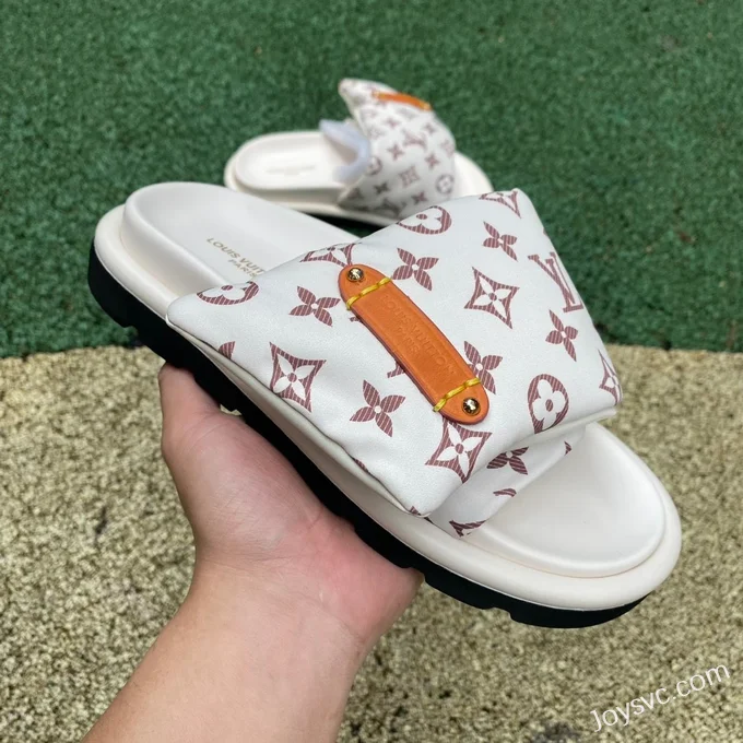 Louis Vuitton Comfort White Brown Slides