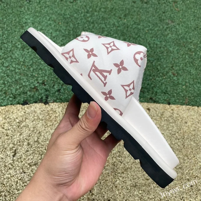 Louis Vuitton Comfort White Brown Slides