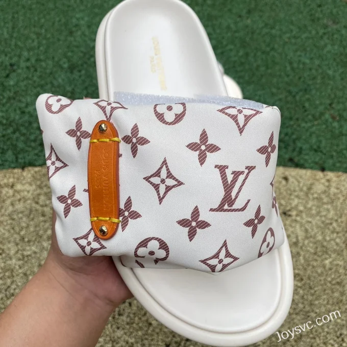 Louis Vuitton Comfort White Brown Slides