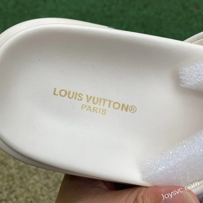 Louis Vuitton Comfort White Brown Slides