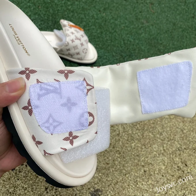 Louis Vuitton Comfort White Brown Slides