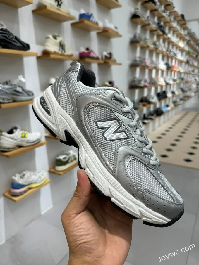 NB 530 Silver White New Balance 530 Retro Running Shoes MR530LG