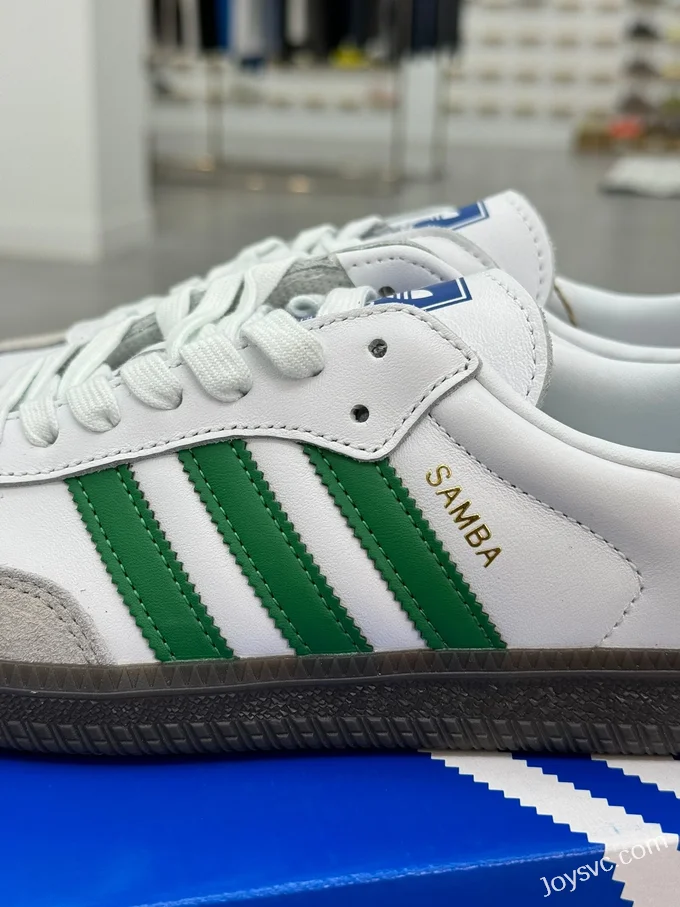 Adidas Samba Vegan White Grey Green Retro Sneakers IG1024