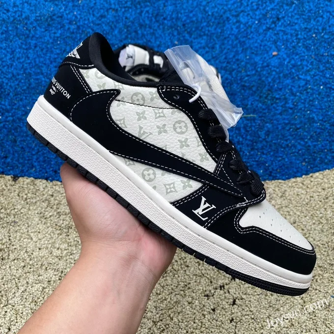 Travis Scott x Louis Vuitton x Air Jordan 1 Low LX1988-200 Black White Retro