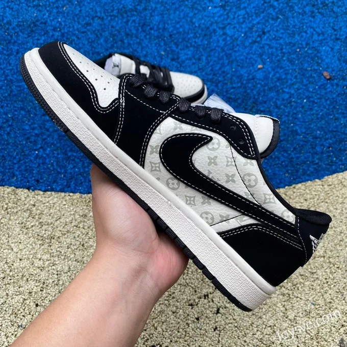 Travis Scott x Louis Vuitton x Air Jordan 1 Low LX1988-200 Black White Retro