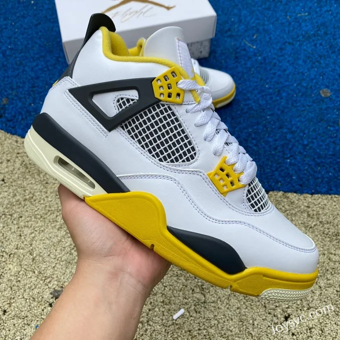 Air Jordan 4 Retro Vivid Sulfur AQ9129-101 White Orange Yellow