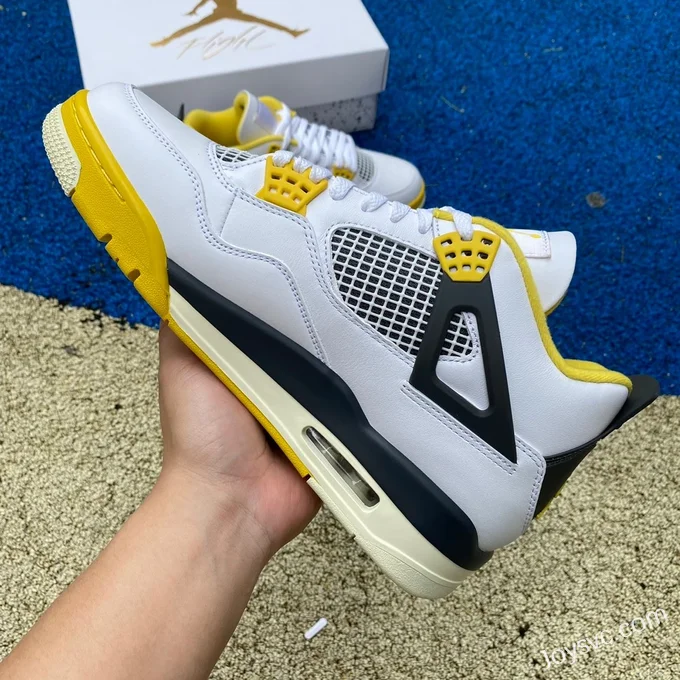 Air Jordan 4 Retro Vivid Sulfur AQ9129-101 White Orange Yellow